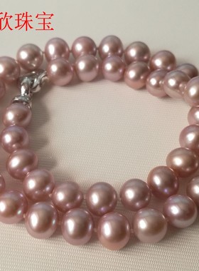 天然淡水珍珠白色纯银扣女士项链