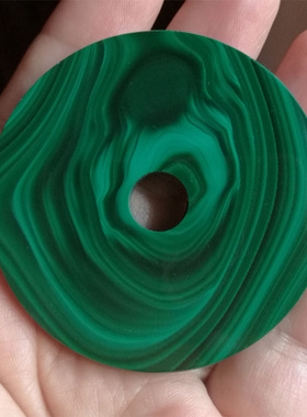 天然南非孔雀石吊坠平安扣车挂 大号毛衣链项链 挂件包邮一物一图