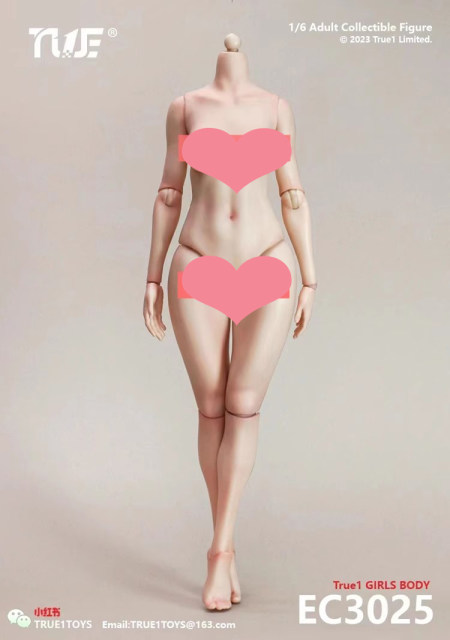 In stock True1Toys 1/6 female body peach butt version EC3025 EC3026 white skin movable joints