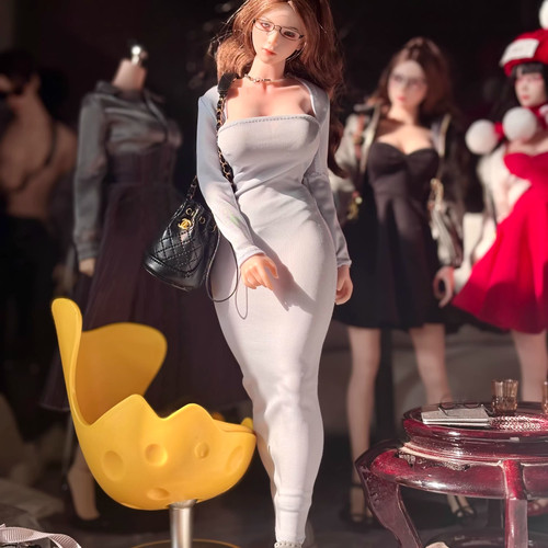现货1/6 女兵人冰丝东滩风连衣裙 适合vcd01-03 tbl 21s22-s42s52 - 图0