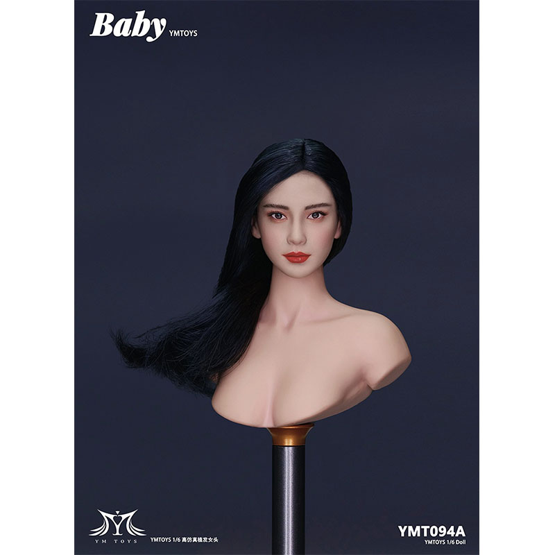 YMTOYS 1/6 植发女头雕 YMT094 Baby适合女兵人偶包胶女素体 - 图2