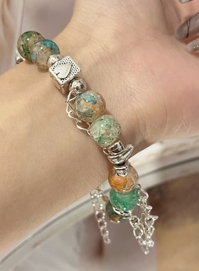 云梦泽|原创设计小众高级感辣妹时尚百搭潮十字架串珠手链饰品