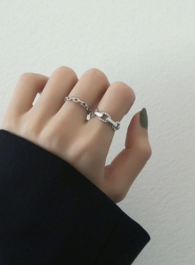 环扣麻花链条纯银女ins轻奢