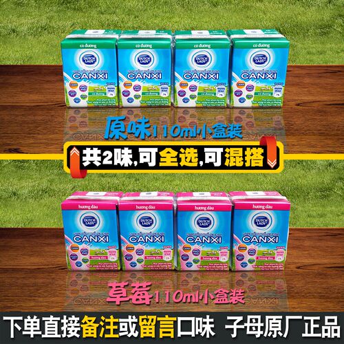 哒露奇dutchlady子母奶110毫升20盒装越南进口儿童原味草莓甜牛奶 - 图0