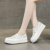 Genuine leather hollow breathable casual loafers sports sneakers