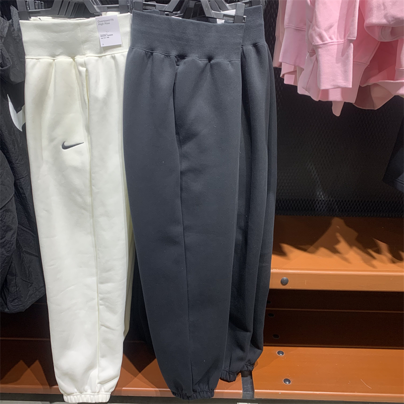 正品NIKE/耐克秋冬季女子高腰运动休闲保暖针织收口长裤 FZ6558