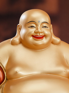 纯铜弥勒佛像招财家用供奉摆件