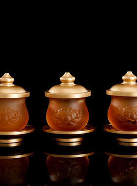 古法琉璃吉祥如意供佛净水杯