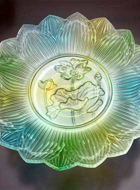 琉璃供盘家用供佛莲花水果盘
