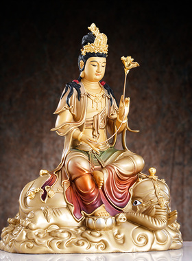 纯铜华严三圣文殊普贤菩萨佛像