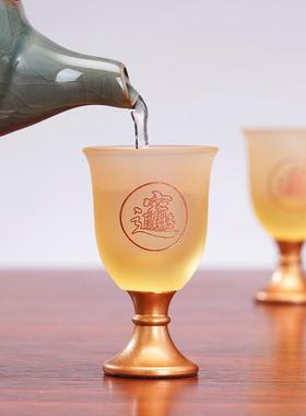 古法琉璃高脚供杯供奉财神爷水杯