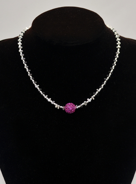 金属串珠女碎银细项链锁骨链