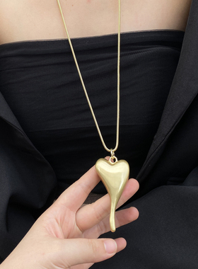 金属女异型爱心项链毛衣链