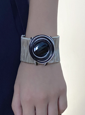 金属女水晶缠绕手镯手环