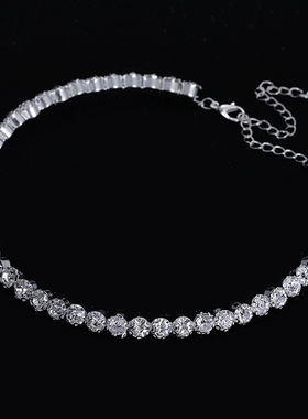 金属女镶钻水晶锁骨项链项圈