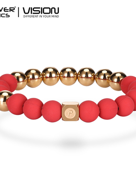 POWERIONICS男女金红转运珠手链