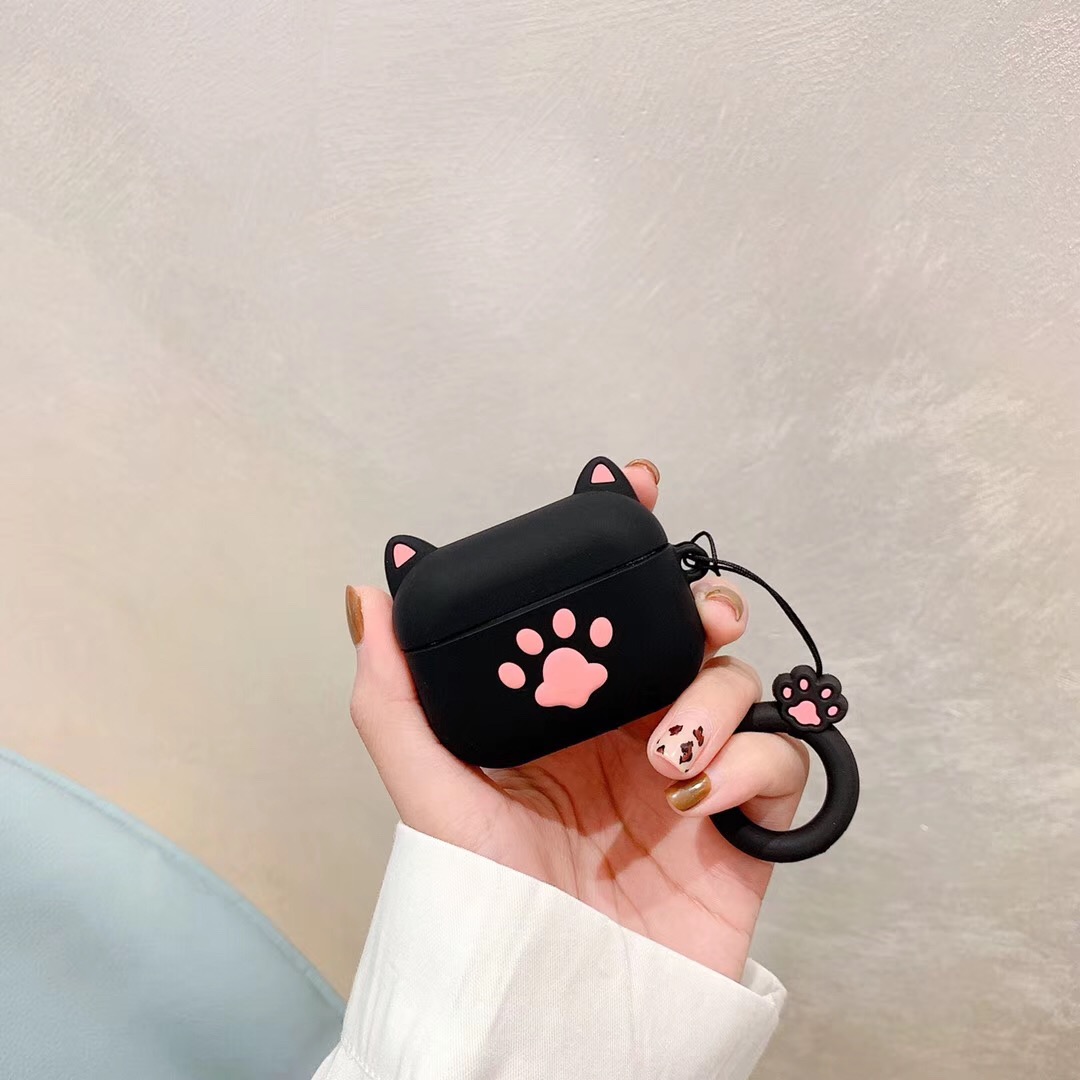 粉色猫爪适用于AirPods3保护套硅胶软壳苹果2代pro耳机套可爱萌女Airpods Pro 2耳机套蓝牙耳机套