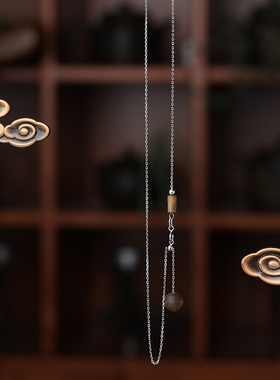 奇楠沉香s925银0字链原创吊坠