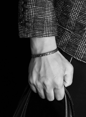 正品素圈开口可调节银饰镯子