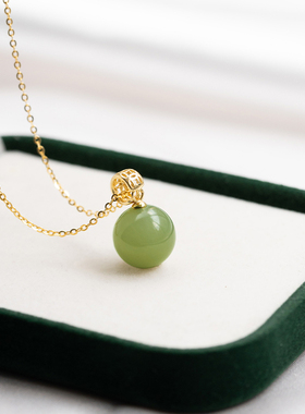 玉石吊坠天然和田玉925银项链