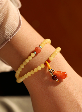 天然蜜蜡两圈手串手链