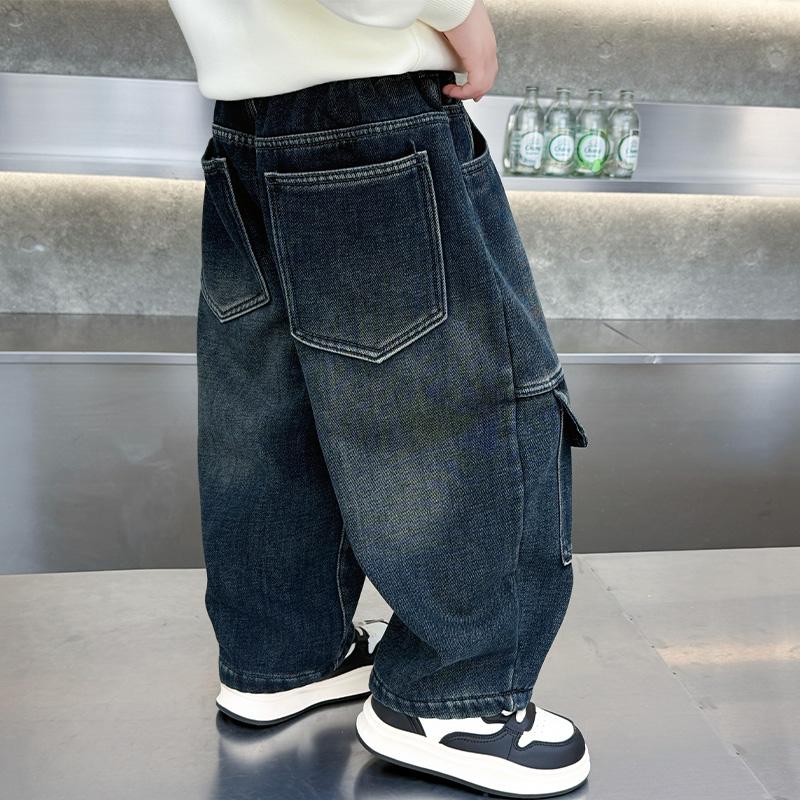 男童加绒牛仔裤2025新款冬季儿童加厚长裤秋冬装男孩宝宝一体绒裤 - 图3