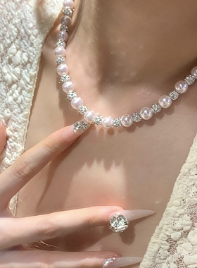 贝母珍珠项链女款2026新款高级感轻奢小众施家曼塔玫瑰爱迪生天女