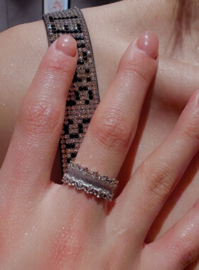 蕾丝花边开口戒时尚款戒指圆形简约款轻奢欧美风饰品别致高级质感