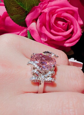 开口戒-锆石【玫瑰公主蝴蝶结】