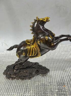 仿古铜摆件古玩铜器飞马古色古香客厅生肖马生日送礼办公室摆件