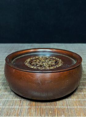 仿古纯铜功夫茶洗古风古代文玩客厅茶几仿古摆件