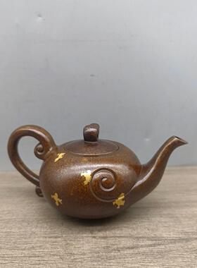 仿古铜摆件古玩铜器:壶做工精致古色古香古风茶壶茶几办公室摆件