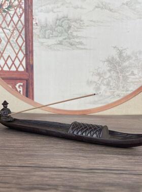 合金线香家用室内禅意熏香沉檀香卧摆件创意香插香座渔翁垂钓香炉