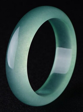 新坑玉镯 冰种飘花玉手镯 玉镯子 满绿通透