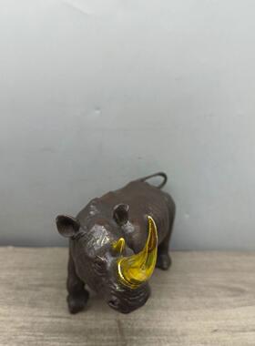仿古纯铜摆件古玩铜器犀牛做工精致客厅玄关工艺品摆件