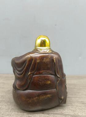 仿古铜摆件古玩铜器钱袋佛国风客厅供奉神像摆件开业送礼