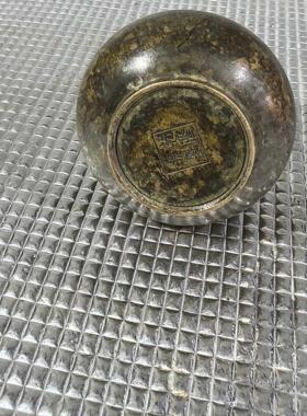 仿古做旧铜器纯铜似旧小型小花瓶摆件家居客厅阳台古风插画瓶