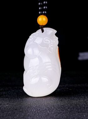 白玉原石手把件 玉石貔貅手玩件