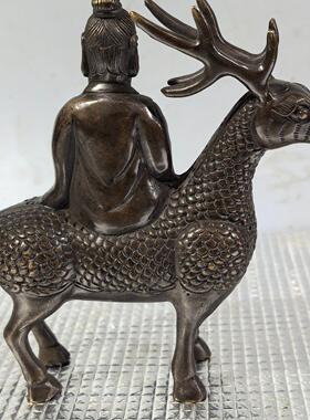 仿古纯铜鎏金镶嵌宝石狗熊纯手工錾刻客厅办公电视柜文玩装饰品