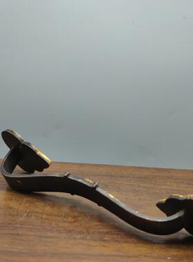 仿古铜摆件古玩铜器收藏龙凤呈祥如意黄铜造型雅致古色古香怀旧