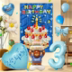 Children's birthday party photo background balloon hanging cloth