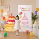 Girl's birthday decoration scene children's cartoon cake KT board background wall atmosphere decoration ritual photo props