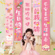 Happy birthday girl decorated scene