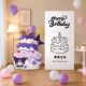 Girl's birthday decoration scene children's cartoon cake KT board background wall atmosphere decoration ritual photo props