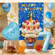 Children's birthday party photo background balloon hanging cloth
