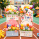Children's Day school colorful balloon bouquet sunflower-themed Six Day activity layout KT board decorative ornaments