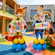 Kindergarten 61 Crazy Zootopia Balloon Column