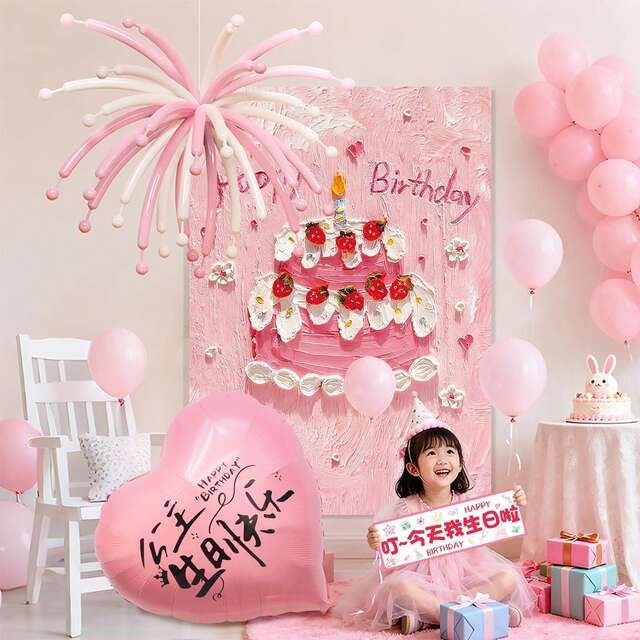 Happy birthday background wall for little girl