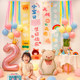 Cartoon birthday hanging cloth package birthday one-year party party event balloon decoration scene atmosphere layout banner