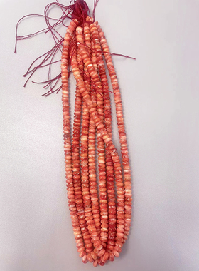 欧美版天然多刺牡蛎海菊贝橘色算盘珠6加 40厘米 手链项链 精品